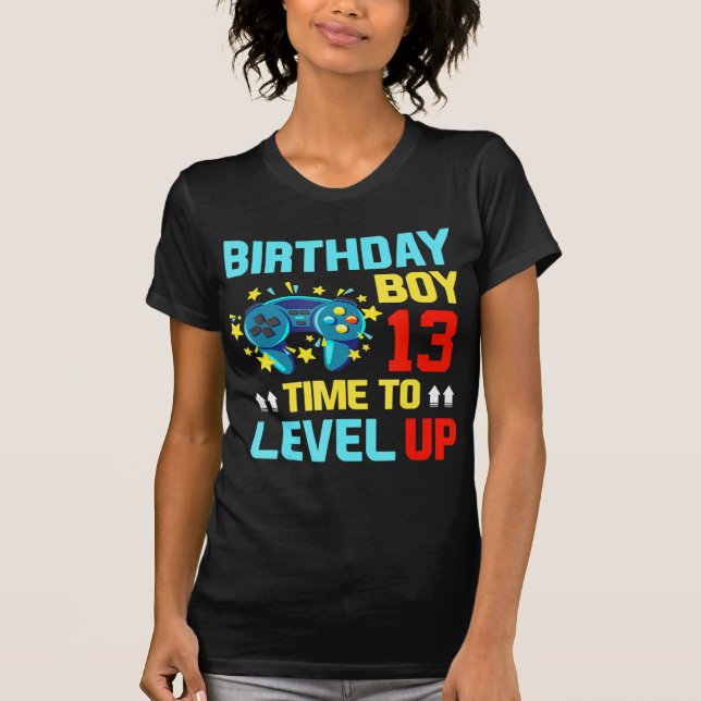Birthday Boy 13  13 Year Old Video Games Gift Kids T-Shirt (Front)