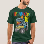 Birthday Boy 16 Monster Truck Dinosaur 16th Birthd T-Shirt<br><div class="desc">Birthday Boy 16 Monster Truck Dinosaur 16th Birthday  .</div>