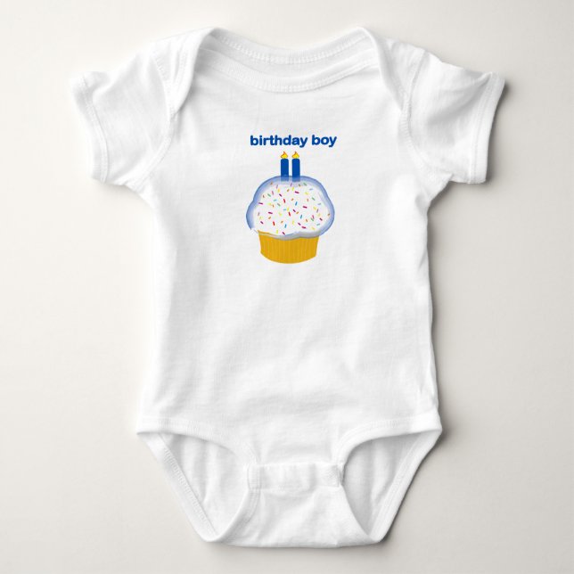 birthday boy 2 baby bodysuit (Front)