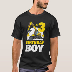 Birthday Boy 3rd Birthday Excavator Construction V T-Shirt