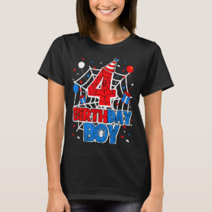 Birthday Boy 4 Year Old Sders 4th Birthday Kids T-Shirt