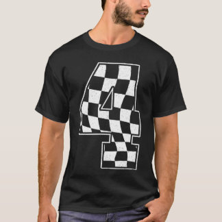 Birthday Boy 4th Race Checkered Flag 4 Racing Part T-Shirt