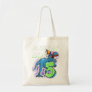 Birthday Boy 5 5th Birthday T Rex Dinosaur Party G Tote Bag