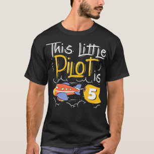 Birthday Boy 5 Funny Toy Airplane 5th Birthday Cel T-Shirt