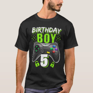 Birthday Boy 5 Video Game Controller Gamer 5th Bir T-Shirt