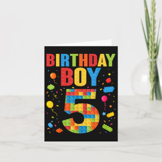 Birthday Boy 5 Year Old Building Blocks 5th Birthd Card