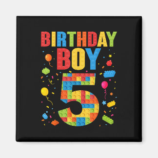Birthday Boy 5 Year Old Building Blocks 5th Birthd Magnet