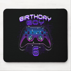 Birthday Boy 6 Video Game Controller Gamer 6th Bir Mouse Pad