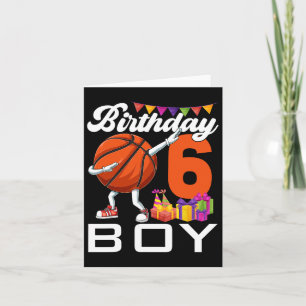 Birthday Boy 6 Years Old Dabbing Bysketbyll Byll 6 Card