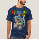 Birthday Boy 7 Monster Truck Dinosaur 7th Birthday T-Shirt<br><div class="desc">Birthday Boy 7 Monster Truck Dinosaur 7th Birthday  .</div>