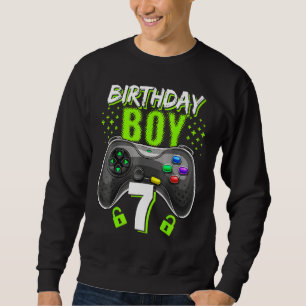 Birthday Boy 7 Video Game Controller Gamer 7th Bir Sweatshirt