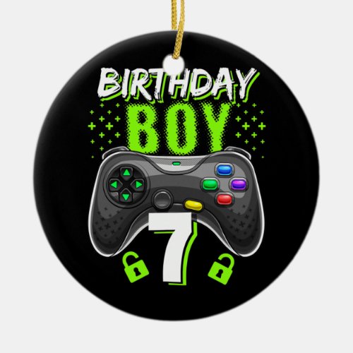 Birthday Boy 7 Video Game Controller Gamer 7th Ceramic Ornament