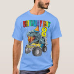 Birthday Boy 8 Monster Truck Dinosaur 8th Birthday T-Shirt<br><div class="desc">Birthday Boy 8 Monster Truck Dinosaur 8th Birthday  .</div>