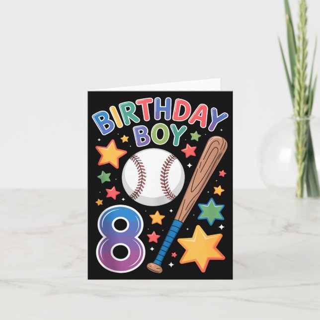Birthday Boy 8th Birthday Baseball Tank Top  Card (Front)