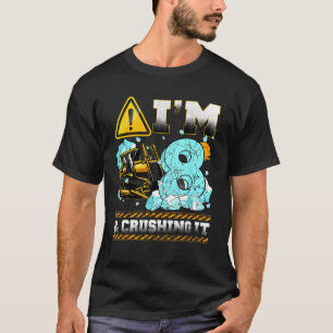 Birthday Boy 8th Birthday Excavator Construction V T-Shirt
