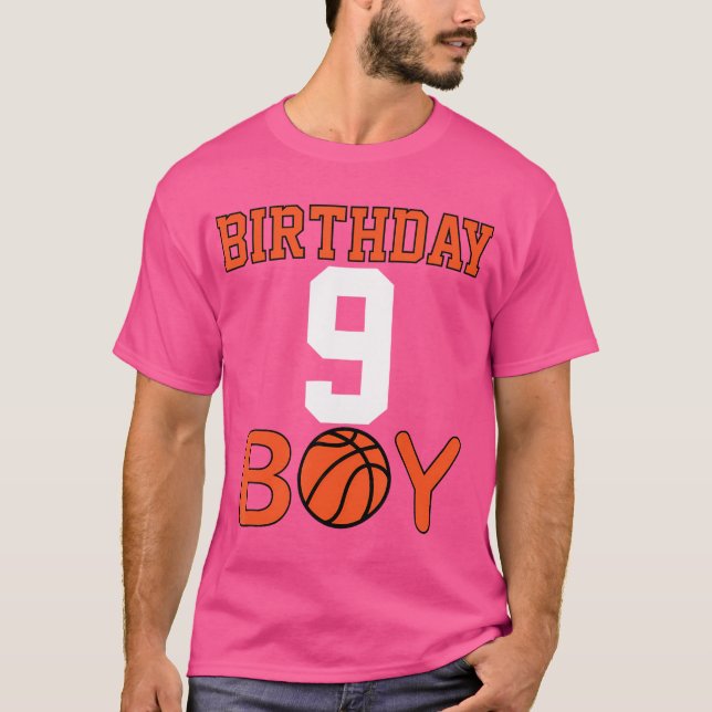 Birthday Boy 9 Fun Basketball 9Th Nine Year Old Ki T-Shirt (Front)