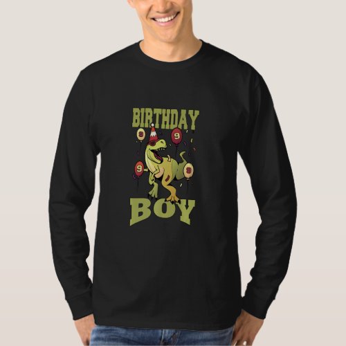 Birthday Boy 9 I Kids Party I Themed Dinosaur Birt T_Shirt