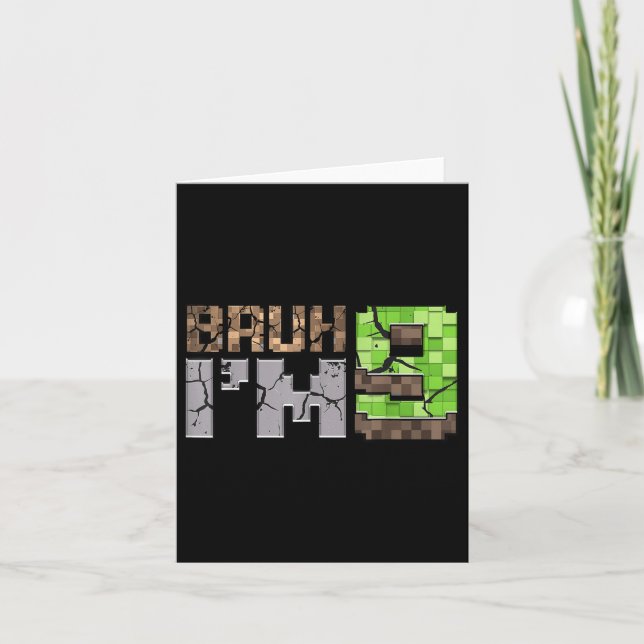 Birthday Boy 9th Bruh Im 9 Years Old Gamer Pixel N Card (Front)