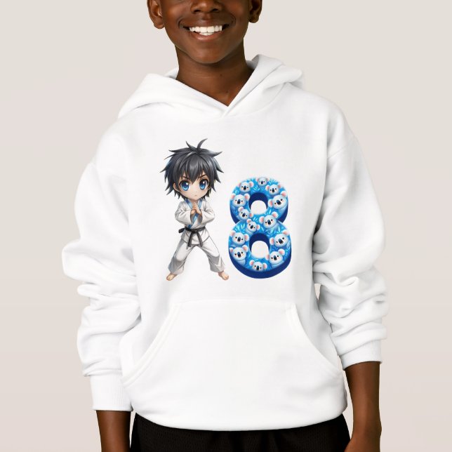 Birthday Boy At 8 Hoodie (Front)