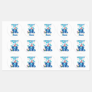 Birthday Boy Axolotl Vibes Cute Party Design Labels