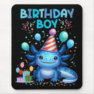 Birthday Boy Axolotl Vibes Cute Party Design Mouse Pad