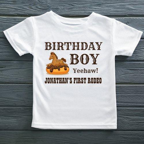 Birthday Boy Baby Horse on a Donut T_Shirt