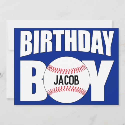Birthday Boy Baseball Player Party Custom Name Card