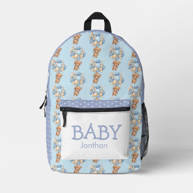 Birthday Boy Bear theme Printed Backpack (Front)