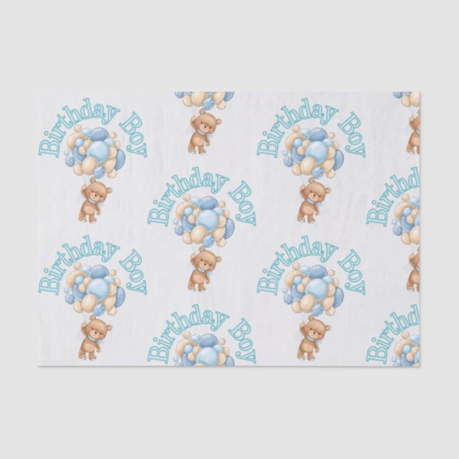 Birthday Boy Bear Tissue Paper (Front)