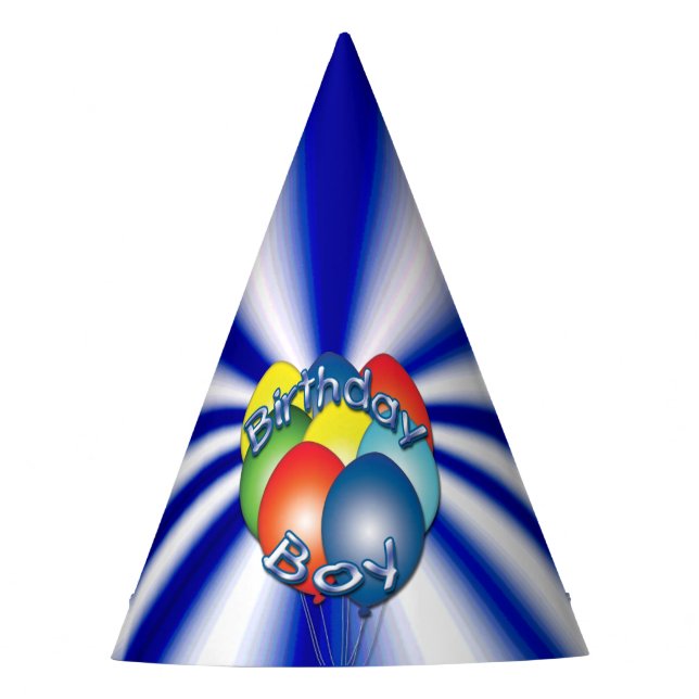 Birthday Boy Blue Party Hat (Front)