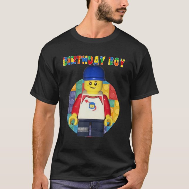 Birthday Boy Brick Builder  Blocks Master Builder T-Shirt (Front)