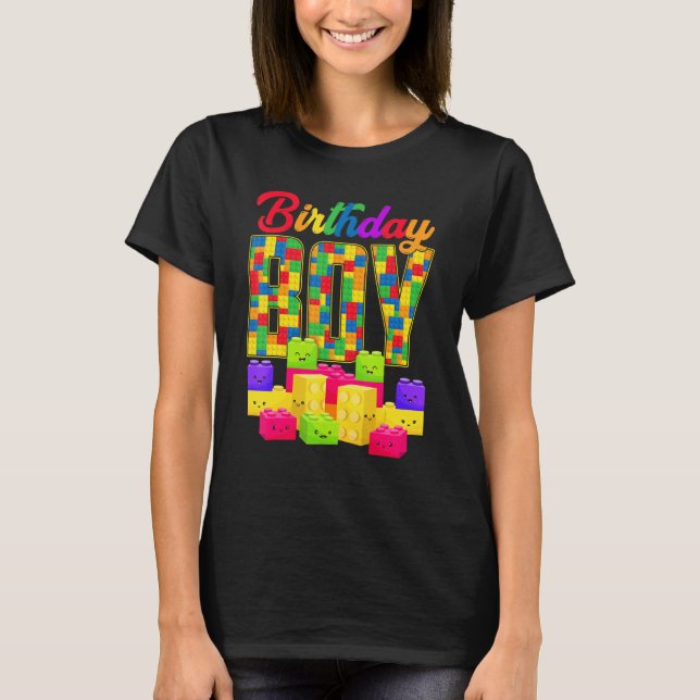 Birthday Boy Building Block Builders B Day Boys Ki T-Shirt (Front)
