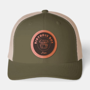 Birthday Boy Bulldog Leather Patch Hat
