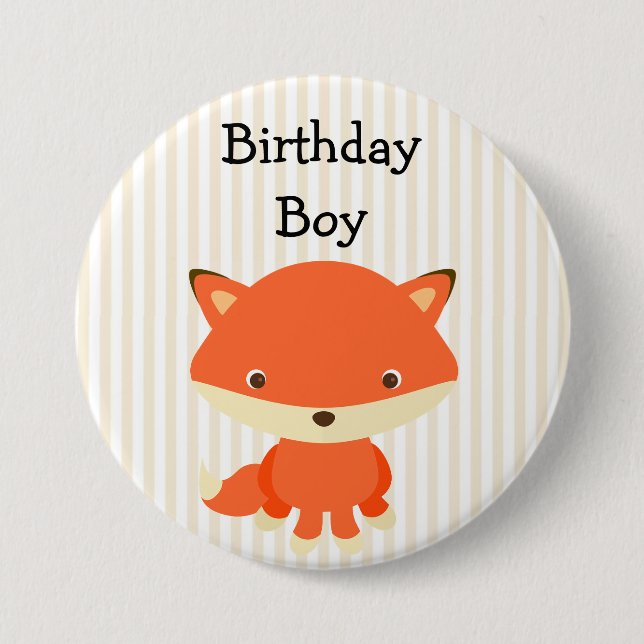 Birthday Boy Button Woodlands Theme (Front)
