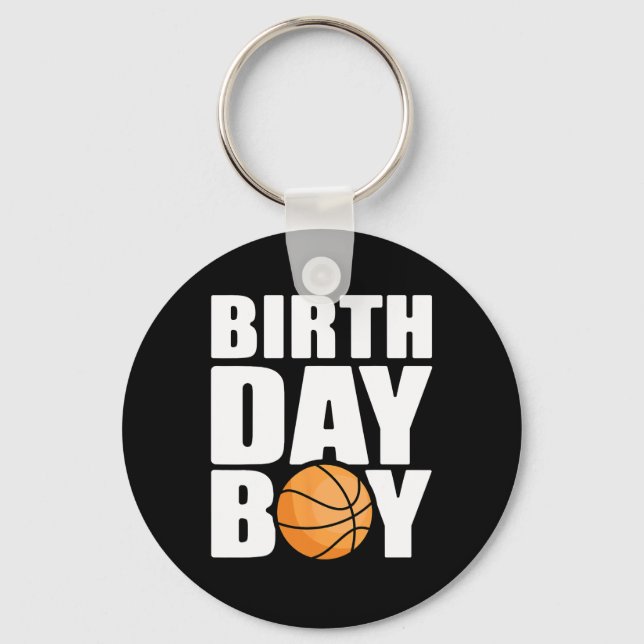 Birthday Boy Bysketbyll Theme Party Future Bysketb Keychain (Front)