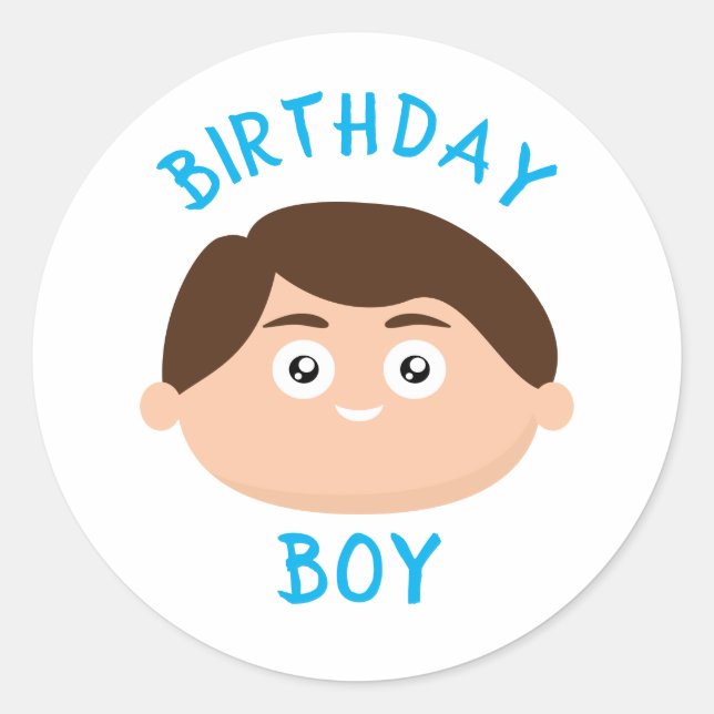 Birthday Boy Classic Round Sticker (Front)