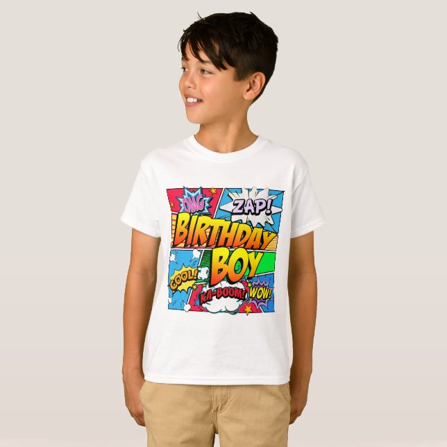 Birthday Boy Comic Book T-Shirt (Front Full)