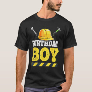 Birthday Boy Construction Birthday Party Hat Boys T-Shirt