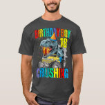 Birthday Boy Crushing 18 Monster Truck Dinosaur  T-Shirt<br><div class="desc">Birthday Boy Crushing 18 Monster Truck Dinosaur  .</div>