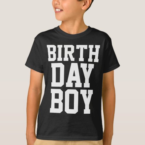 Birthday Boy Custom Age At Back T_Shirt