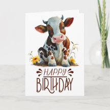 Birthday Boy Cute Cow