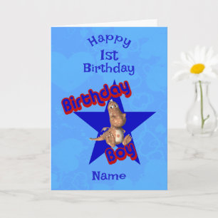 Birthday Boy Cute Dinosaur Birthday Card