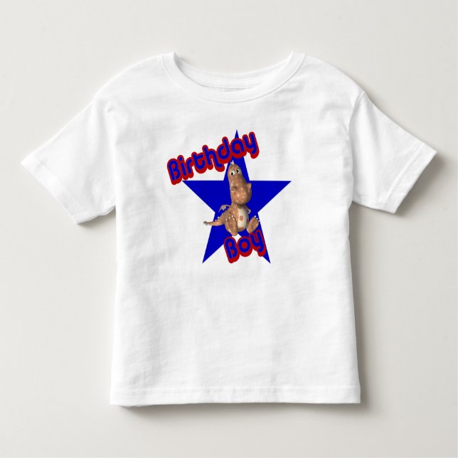 Birthday Boy Cute Dinosaur T-Shirt (Front)