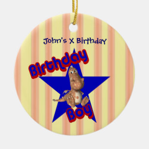 Birthday Boy Cute Dragon Customizable Ornament