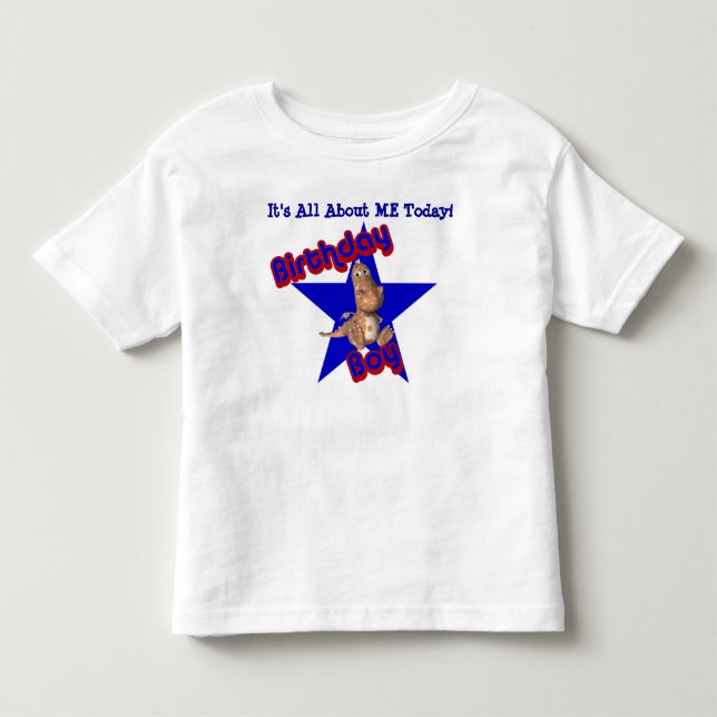 Birthday Boy Dinosaur All About Me Kids Toddler T-shirt (Front)