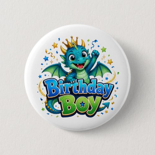 Birthday Boy Dragon Prince Button