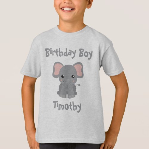 Birthday Boy Elephant Theme T_Shirt