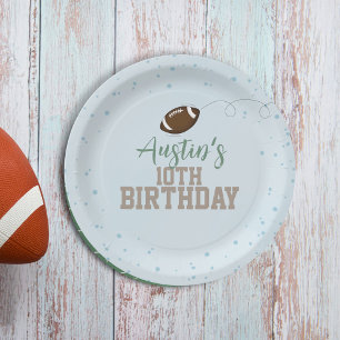 Birthday Boy Football Party Personalized Paper Plates