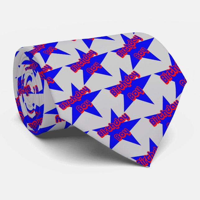Birthday Boy Funny  Neck Tie (Rolled)
