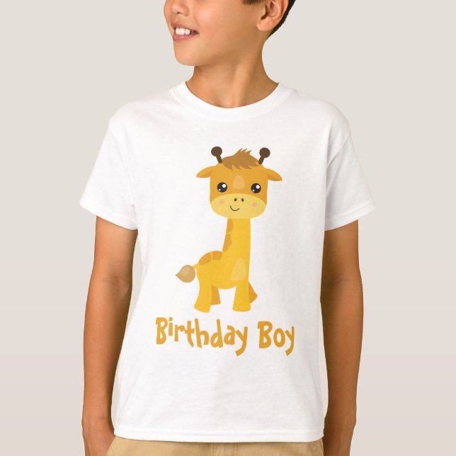 Birthday Boy Giraffe T-Shirt (Front)